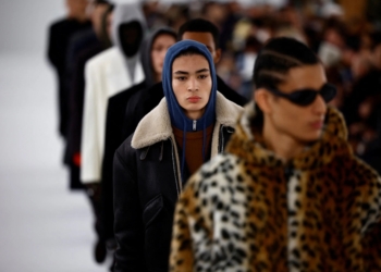 Models present creations by designer Matthew M. Williams as part of his Menswear ready-to-wear Fall/Winter 2023-2024 collection show for fashion house Givenchy during Men's Fashion Week in Paris, France, January 18, 2023. REUTERS/Sarah Meyssonnier